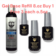 HNS DIAMOND GEL BASE REFILL 8OZ BUY 1 FREE 3 EACH O.50Z