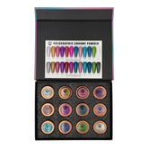 HNS HOLOGRAPHIC CHROME POWDER 12 COLORS COLECCTION free 2 base chorme HNS